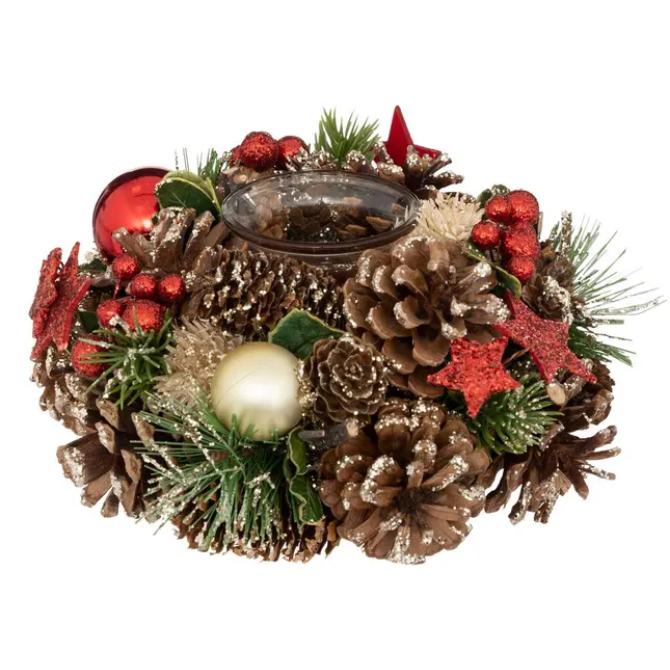 Decorated candle holder