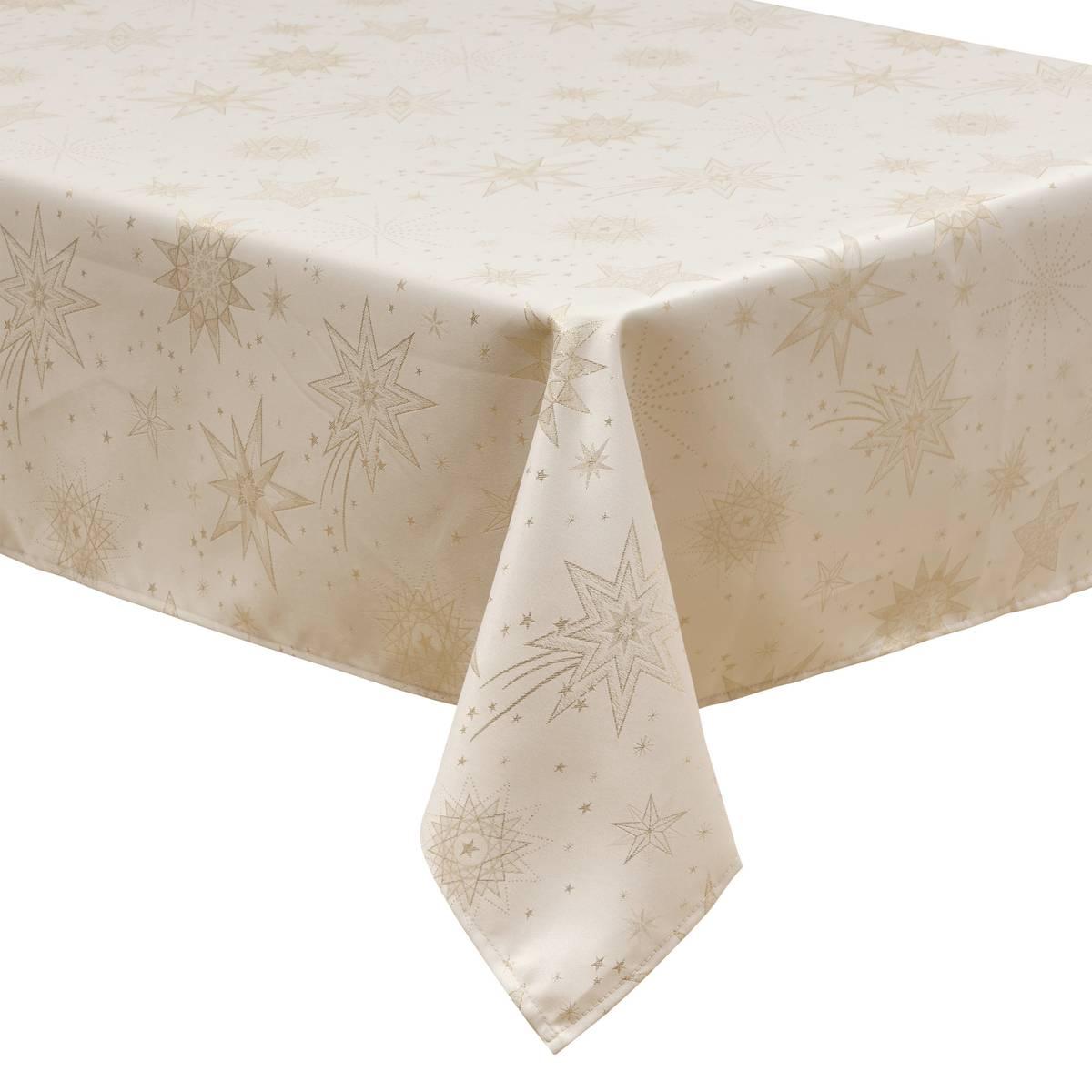 Nappe De Noël Rectangle - Tissu Antitache / Imperméable – Père Noël Rouge Motif Houx – Différentes Tailles - 240x150cm