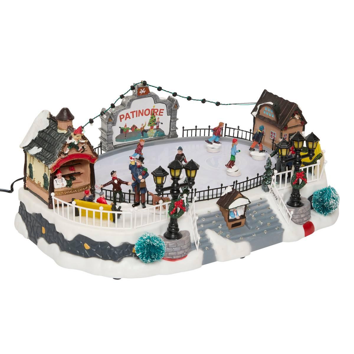 Christmas village ice rink with music 24 LED transformer ure for