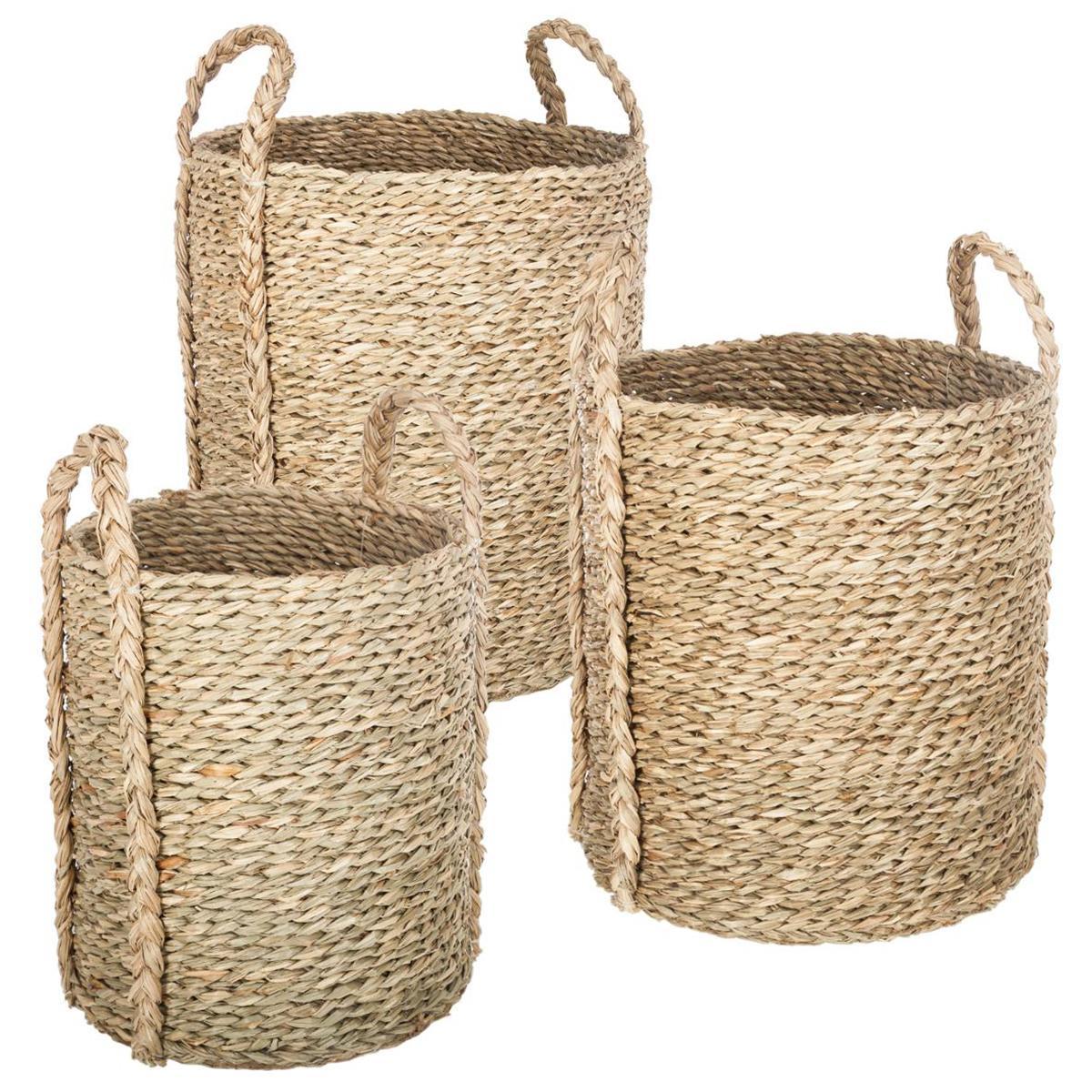 Set de 3 paniers ronds seagrass