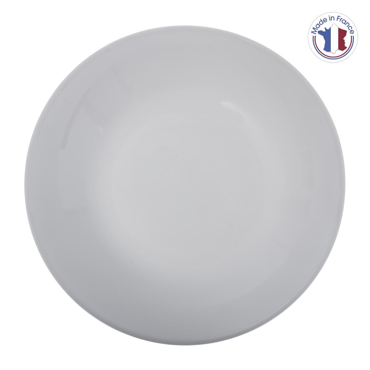 Lot de 6 assiettes plates "Jeanne" D25cm blanc