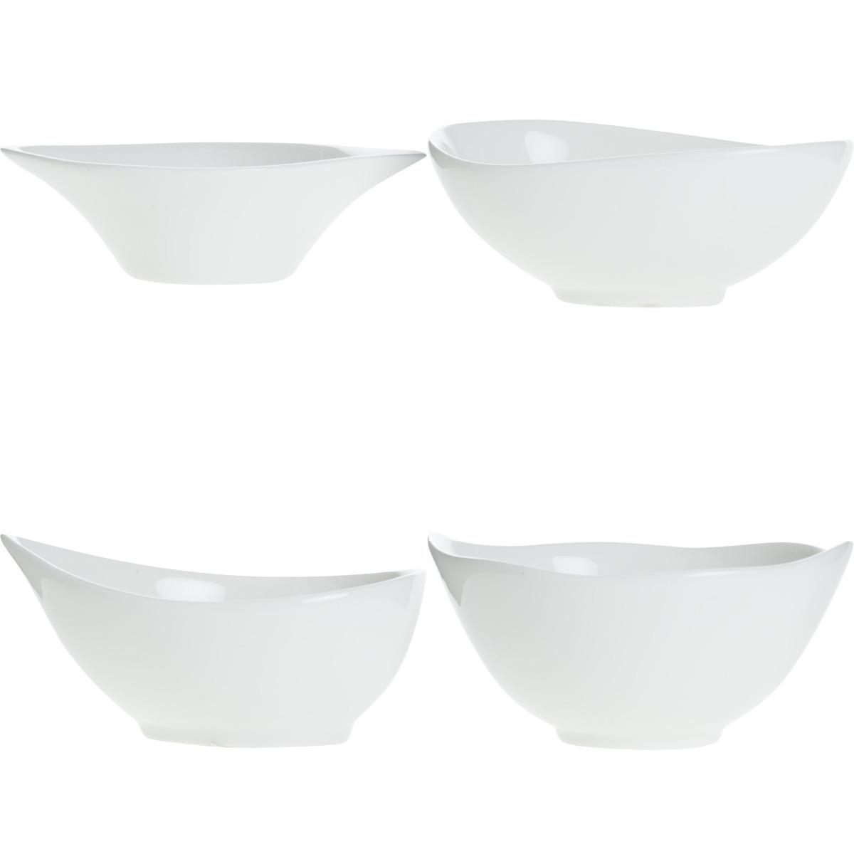 Lot de 6 mini coupelles 4 formes en porcelaine