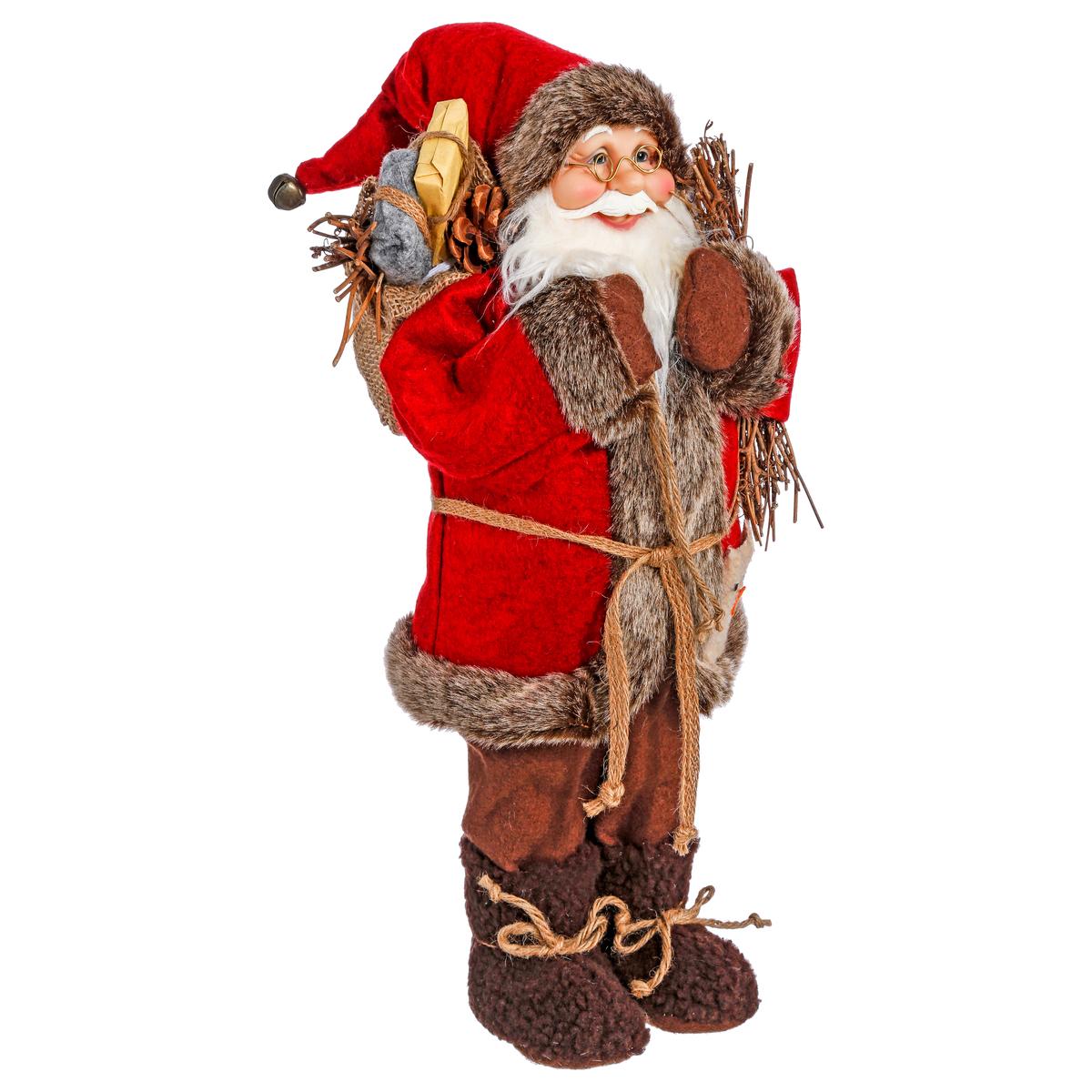 Peluche décorative Renne avec bonnet de Noël H 40 cm - Personnages