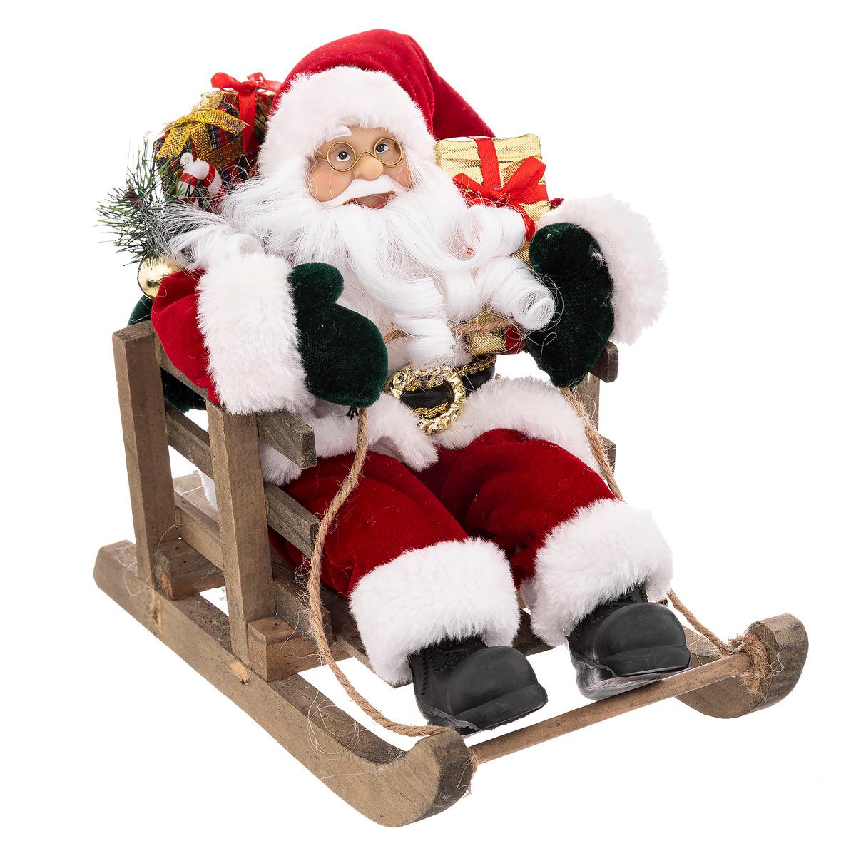 Red Velvet Santa Sled Ge Luge - Deco, Furniture For Professionals 