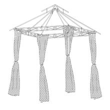 Fogo" 3x3m mosquito net curtain in black polyester