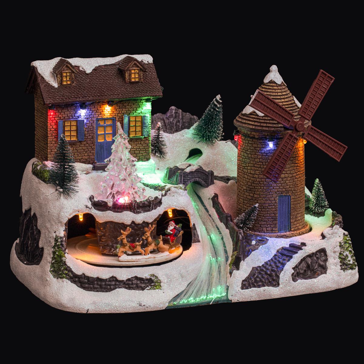 Illuminated Christmas Village, Windmill - Deco, Furniture for Professionals  - Decoration Brands