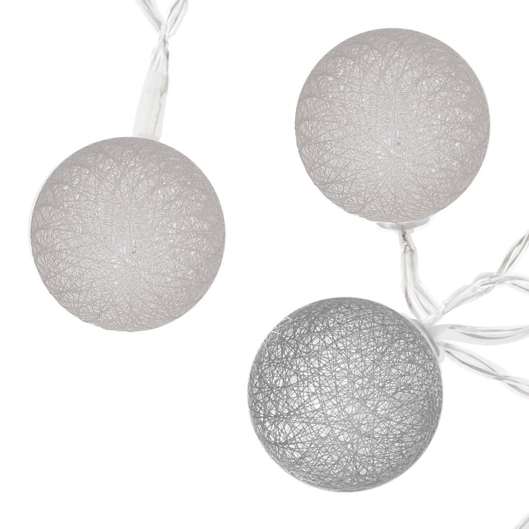 Guirlande LED à piles 16 boules L240cm en coton - Kaki / moutarde - Déco,  mobilier pour les professionnels - Decoration Brands