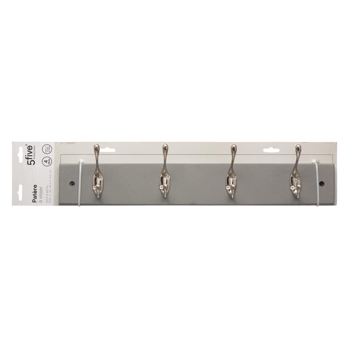 Wood and metal 4 head coat hook - Deco, Furniture for 