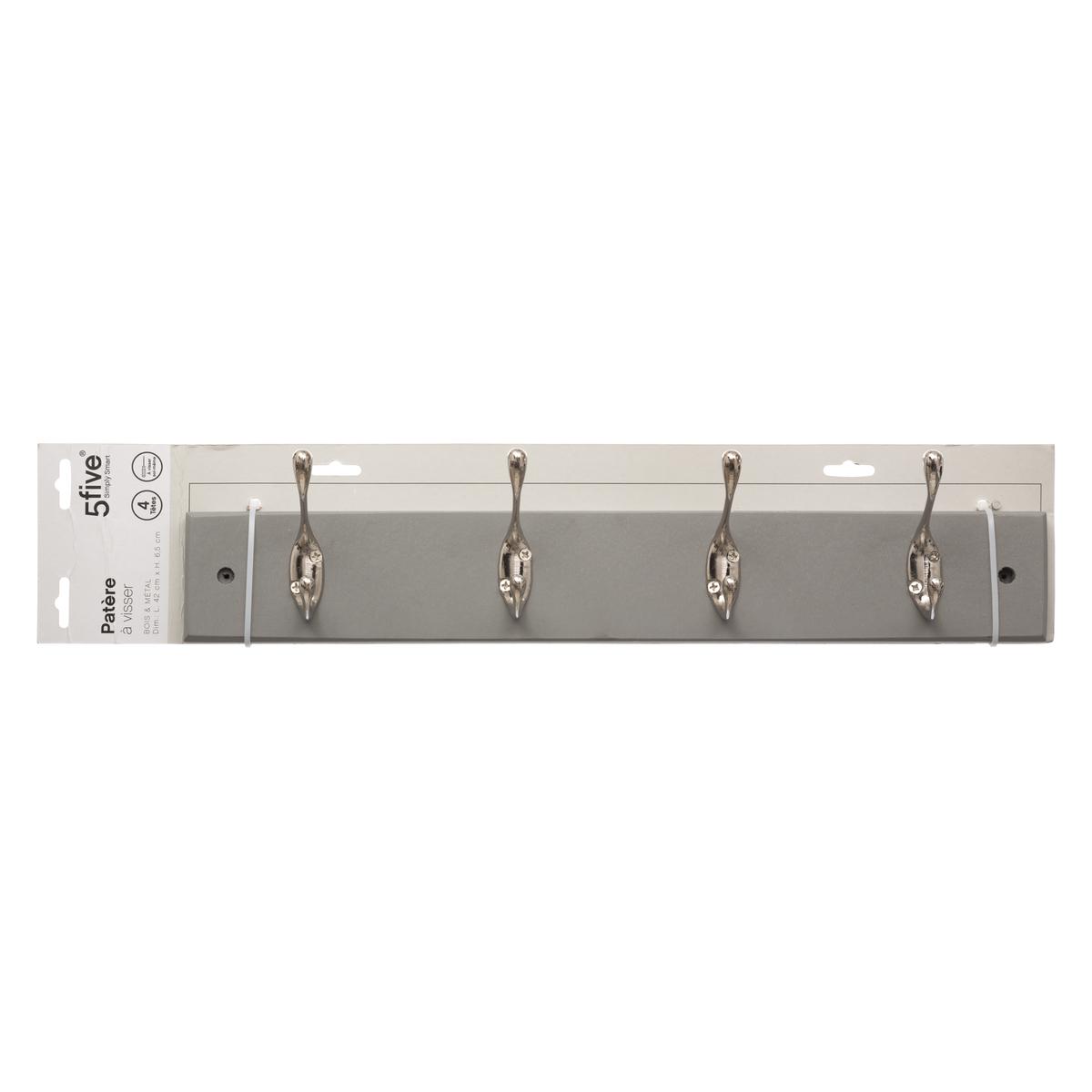 Wood and metal 4 head coat hook - Deco, Furniture for 