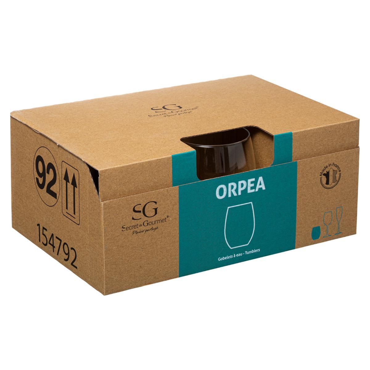 Lot de 6 gobelets bas “Orpea” 36cl en verre