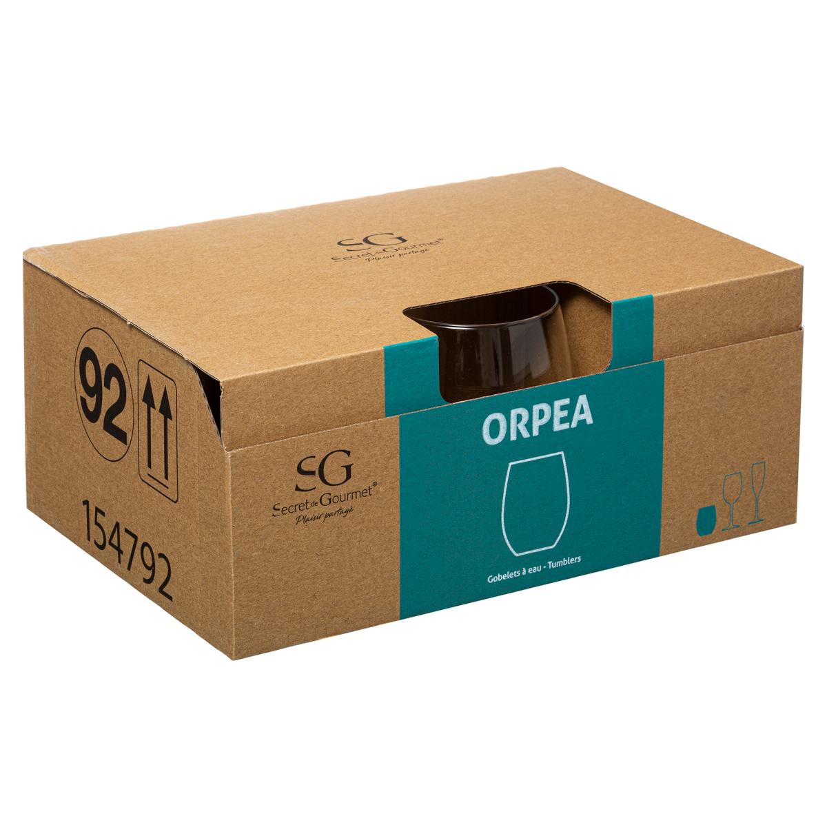 Lot de 6 gobelets bas “Orpea” 36cl en verre