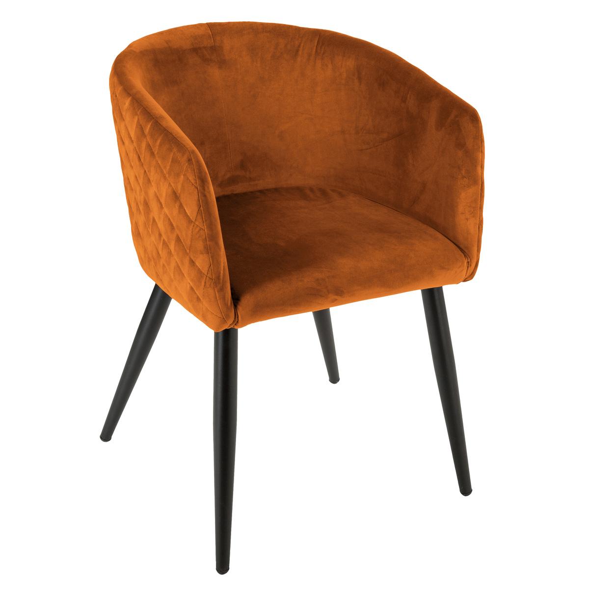 Fauteuil "Marlo" velours ambre