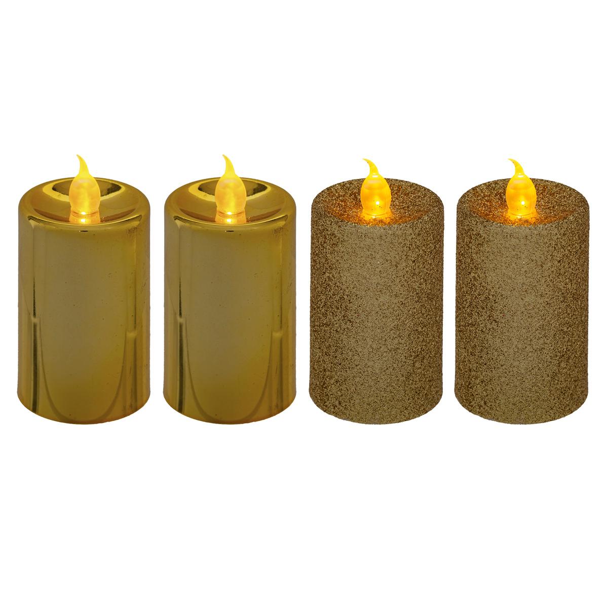 Bougies LED Colorama de Noël lot de 4 votives or professionnels -  Decoration Brands