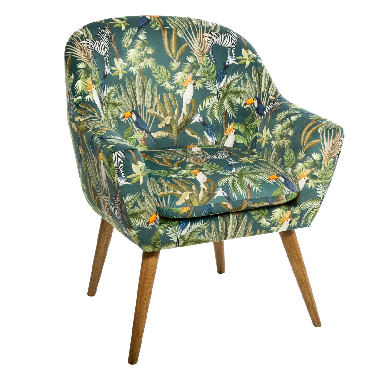 Sango" jungle print armchair velvet - Deco, Furniture for Professionals - Decoration