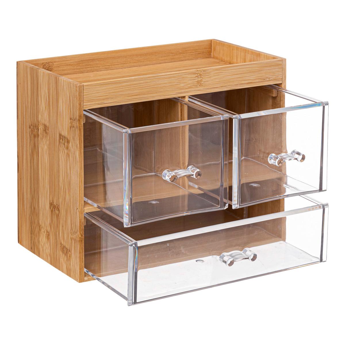 Selena bamboo 3 drawer clear organizer box Furniture for Professionals -  Decoration Brands
