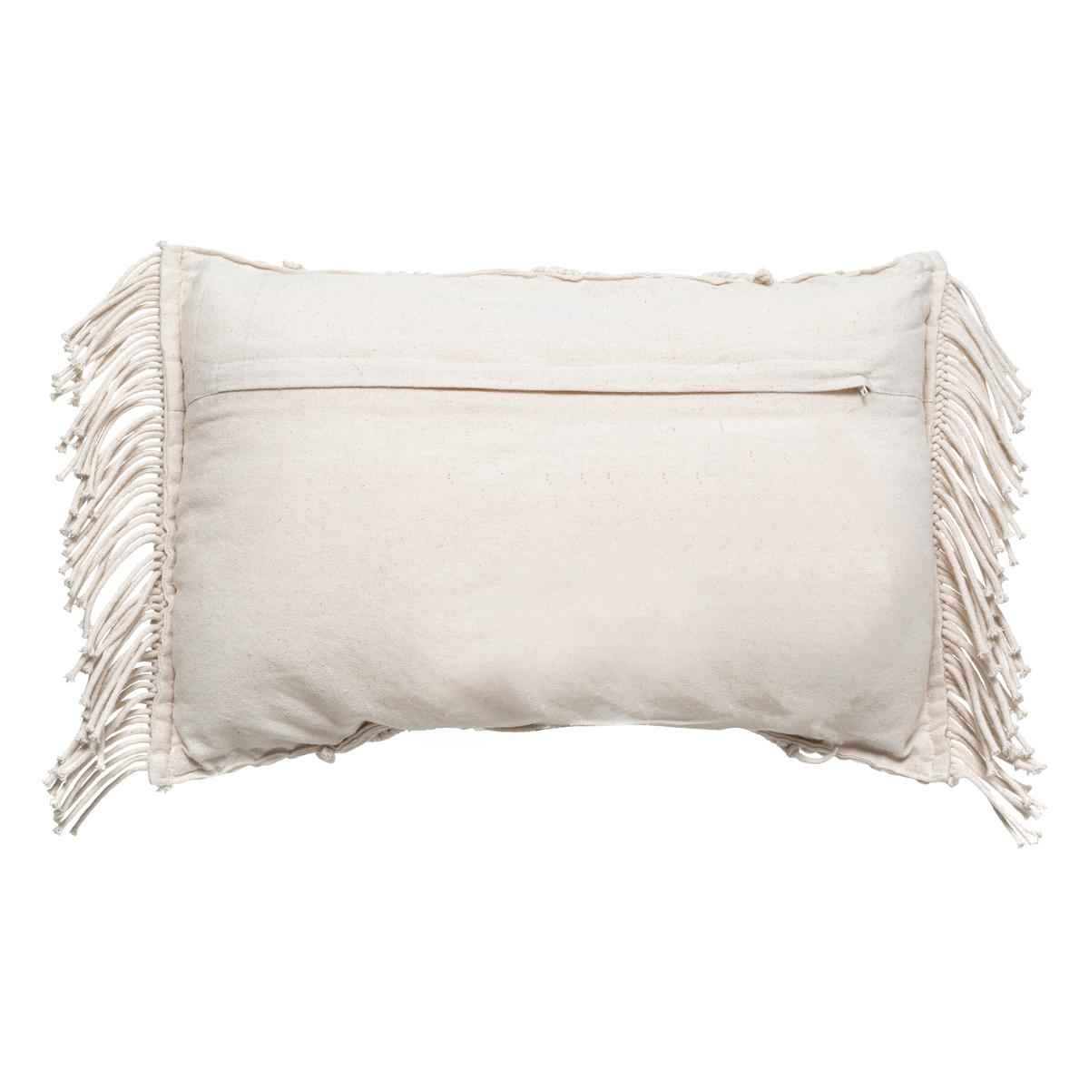 Coussin "Macramé" blanc ivoire 30x50cm