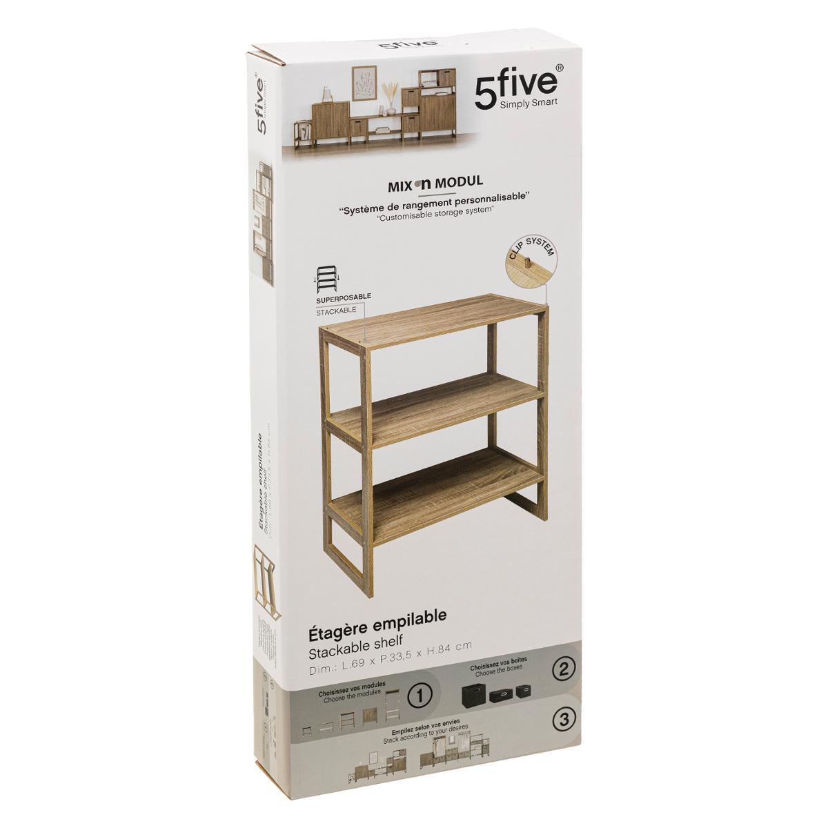 Etagère 5 FIVE SIMPLY SMART 4 cases mix naturel