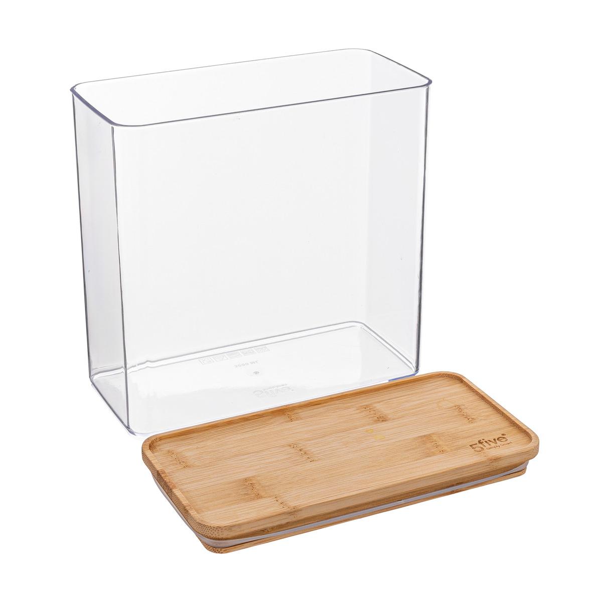 Eske" rectangular storage box with bamboo lid 3L