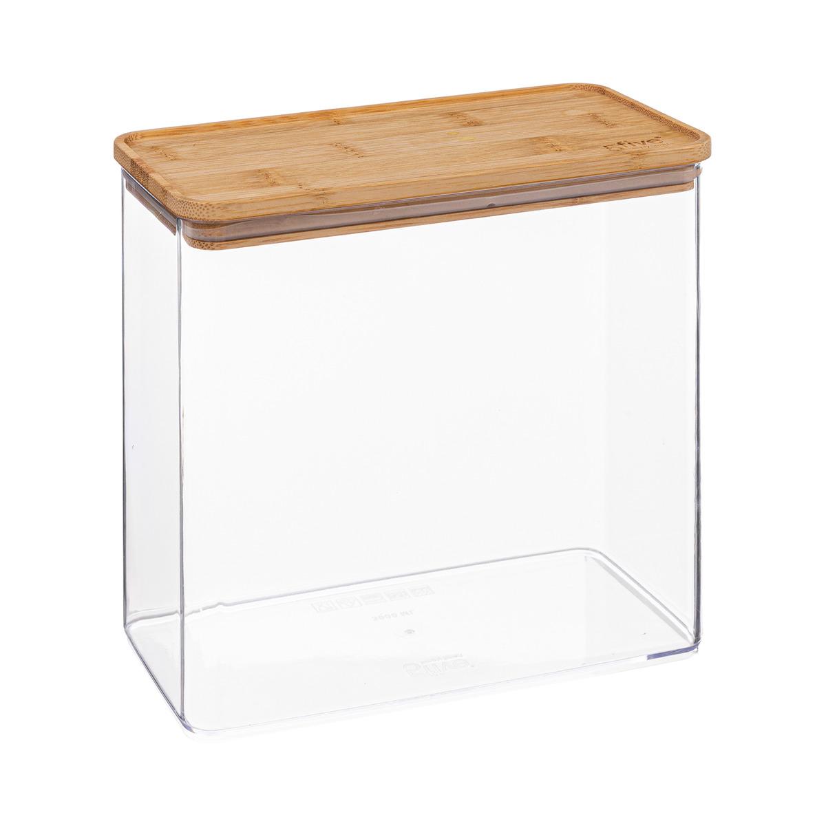 Eske" rectangular storage box with bamboo lid 3L