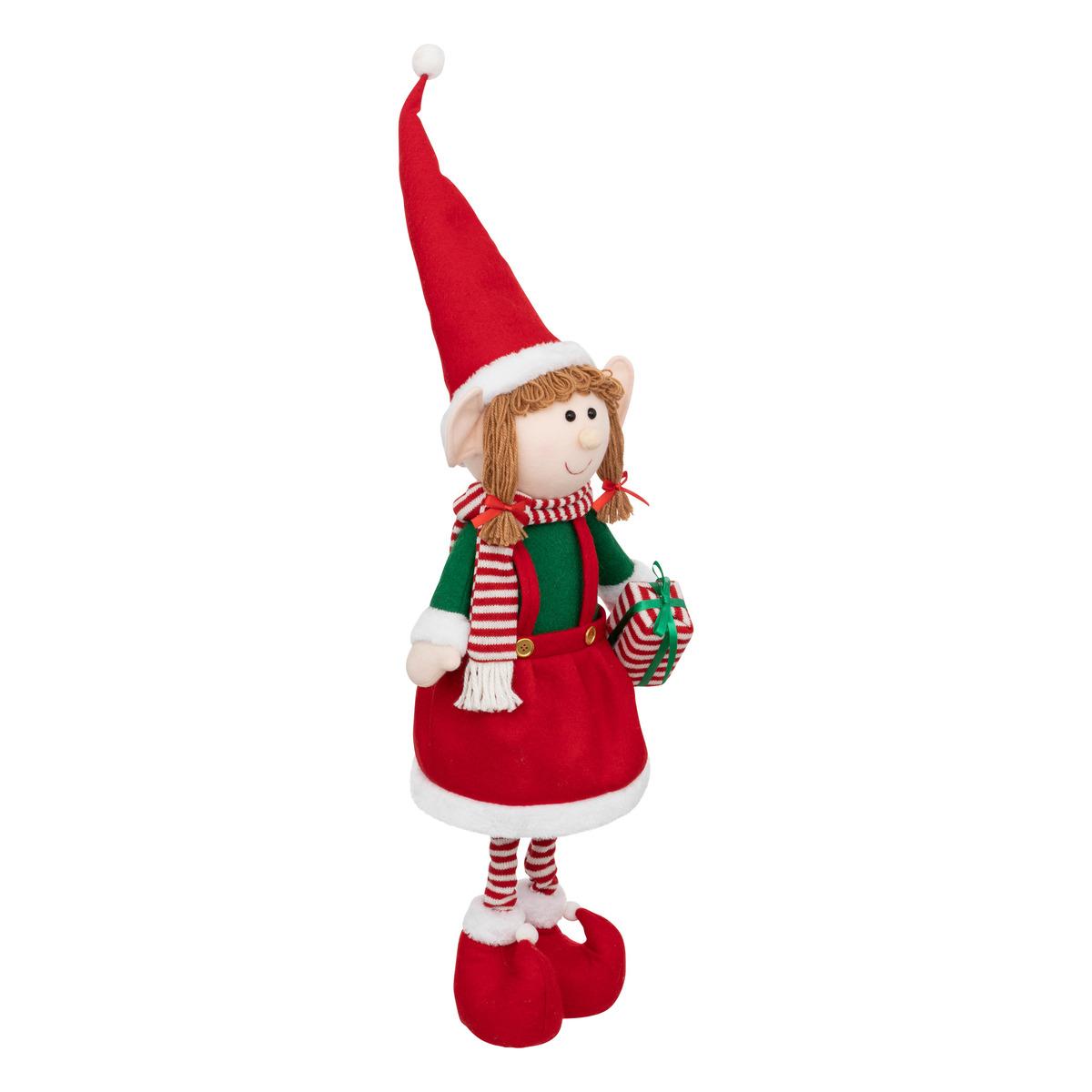 Peluche décorative Renne avec bonnet de Noël H 40 cm - Personnages ,  peluches décoratives et automates - Décomania