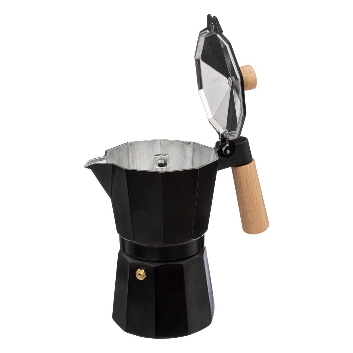 COFFEE POT IT BLACK WOOD 6 CUPS