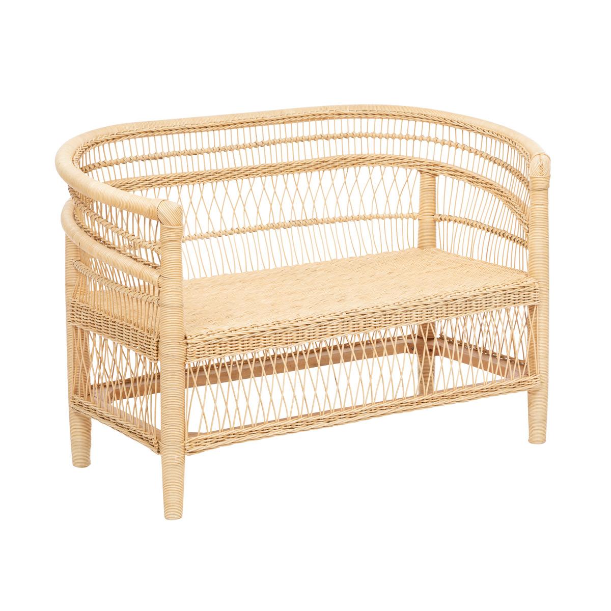 Rattan two seater discount bench