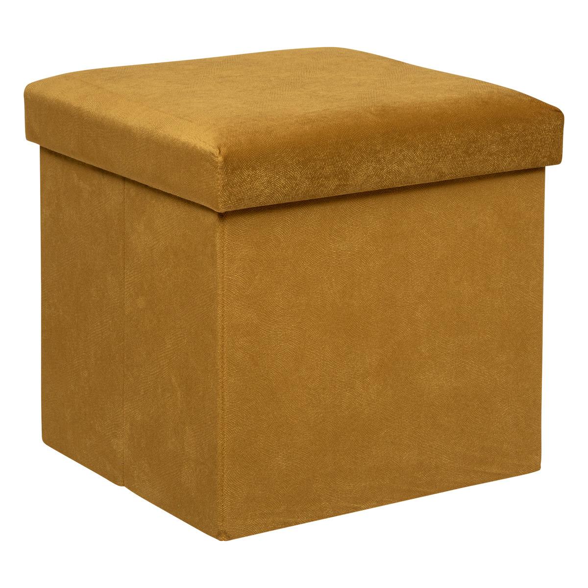 Tabouret pliant en velours ocre