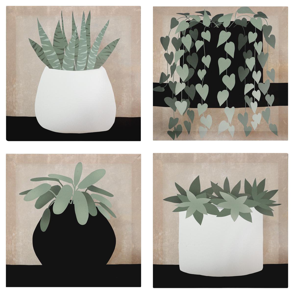 Jennifer" printed canvas 28x28cm multicolor