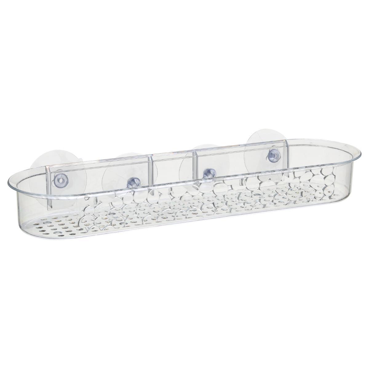 Rectangular basket with suction cup pebble pattern 37,8x11x5cm