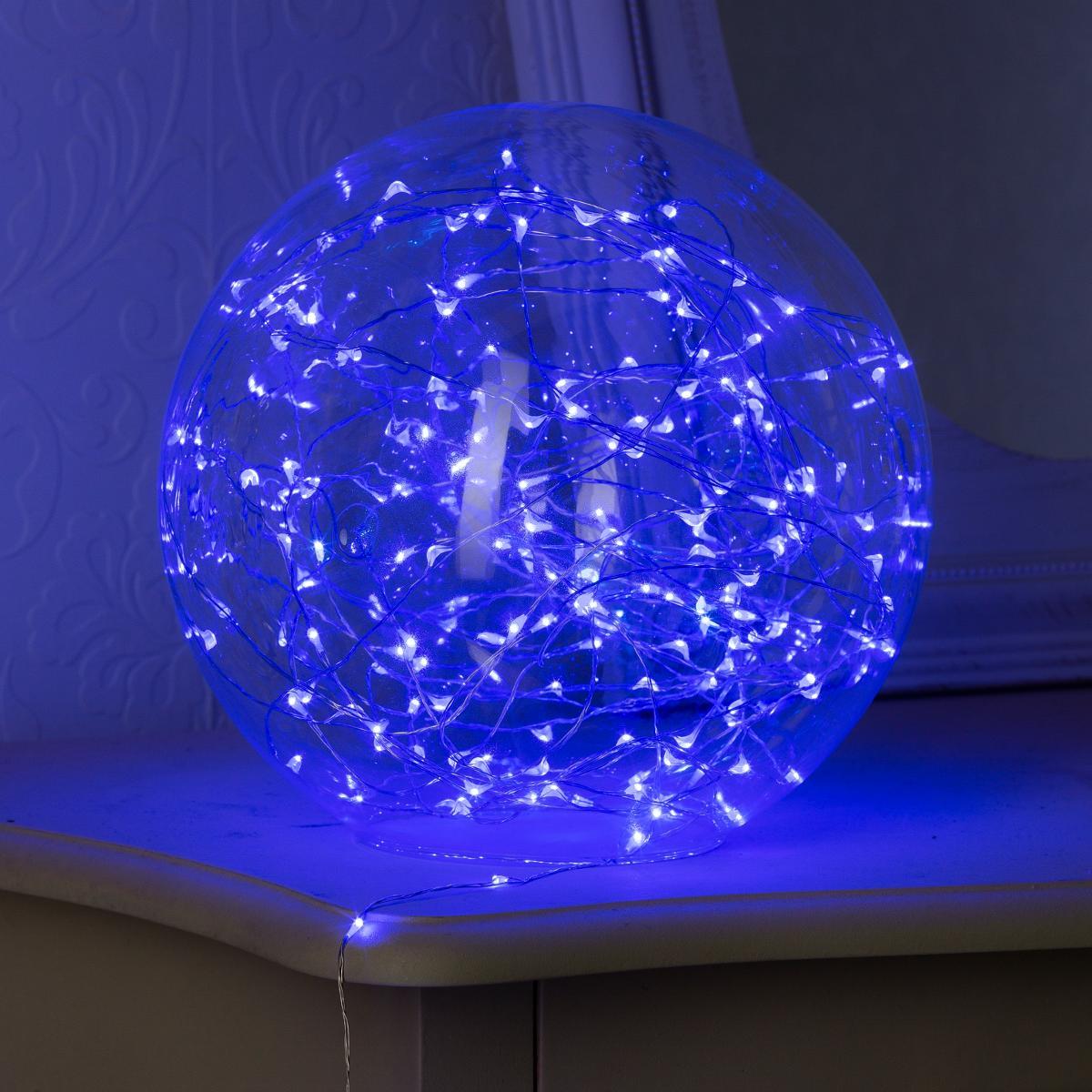 Guirlande lumineuse interieur fil 20 Led 2 m - Bleu - Kiabi - 2.12€