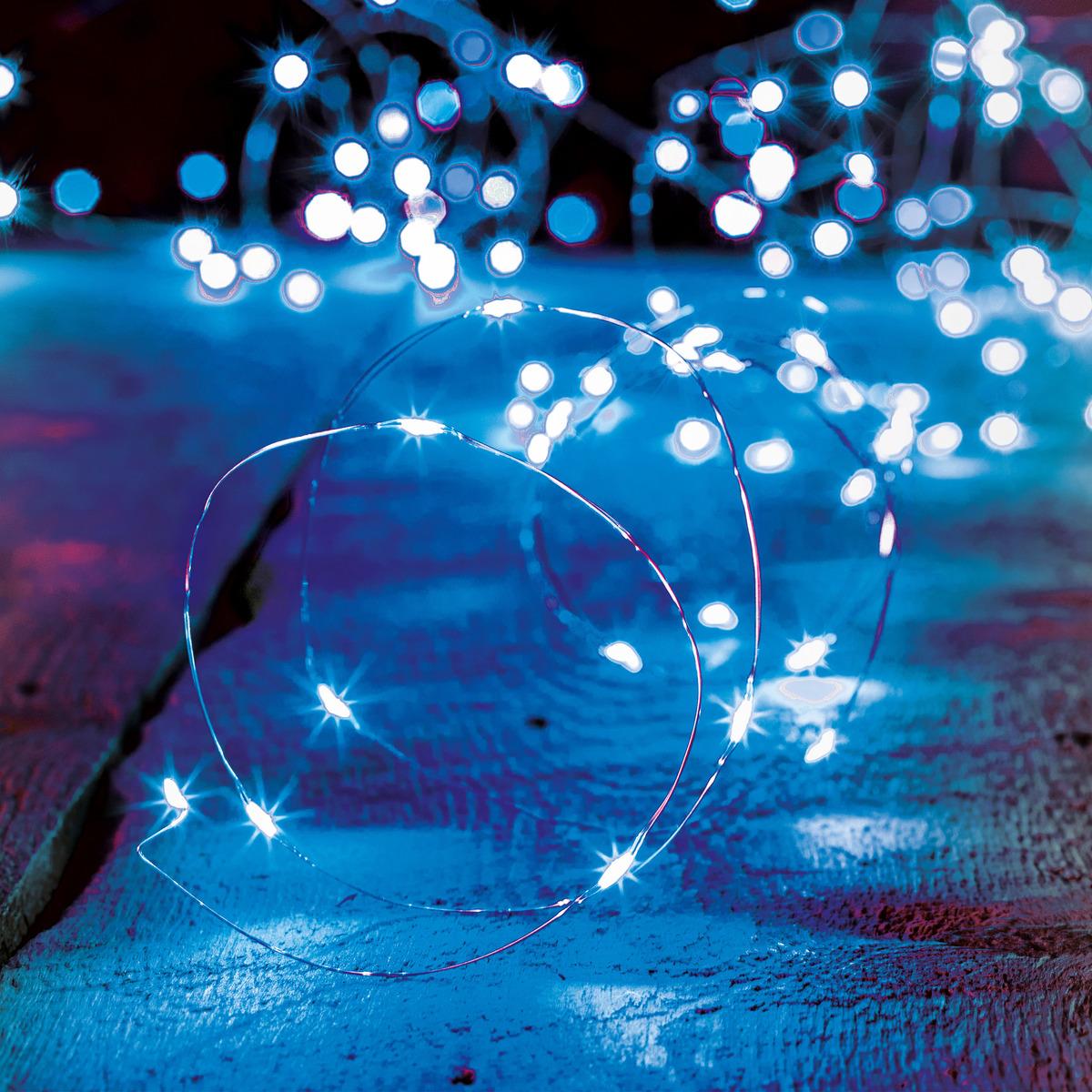 Guirlande lumineuse intérieur 2m bleu 20 LED à piles r les professionnels -  Decoration Brands