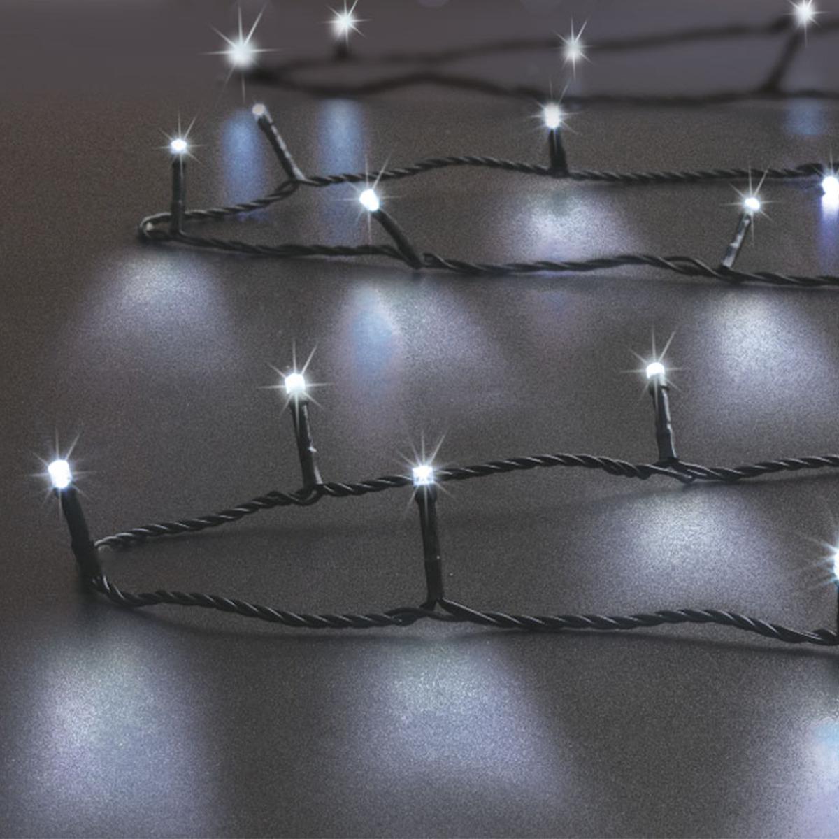 Programmable outdoor string light 3.5m cool white 48 LED with batteries  nals - Decoration Brands