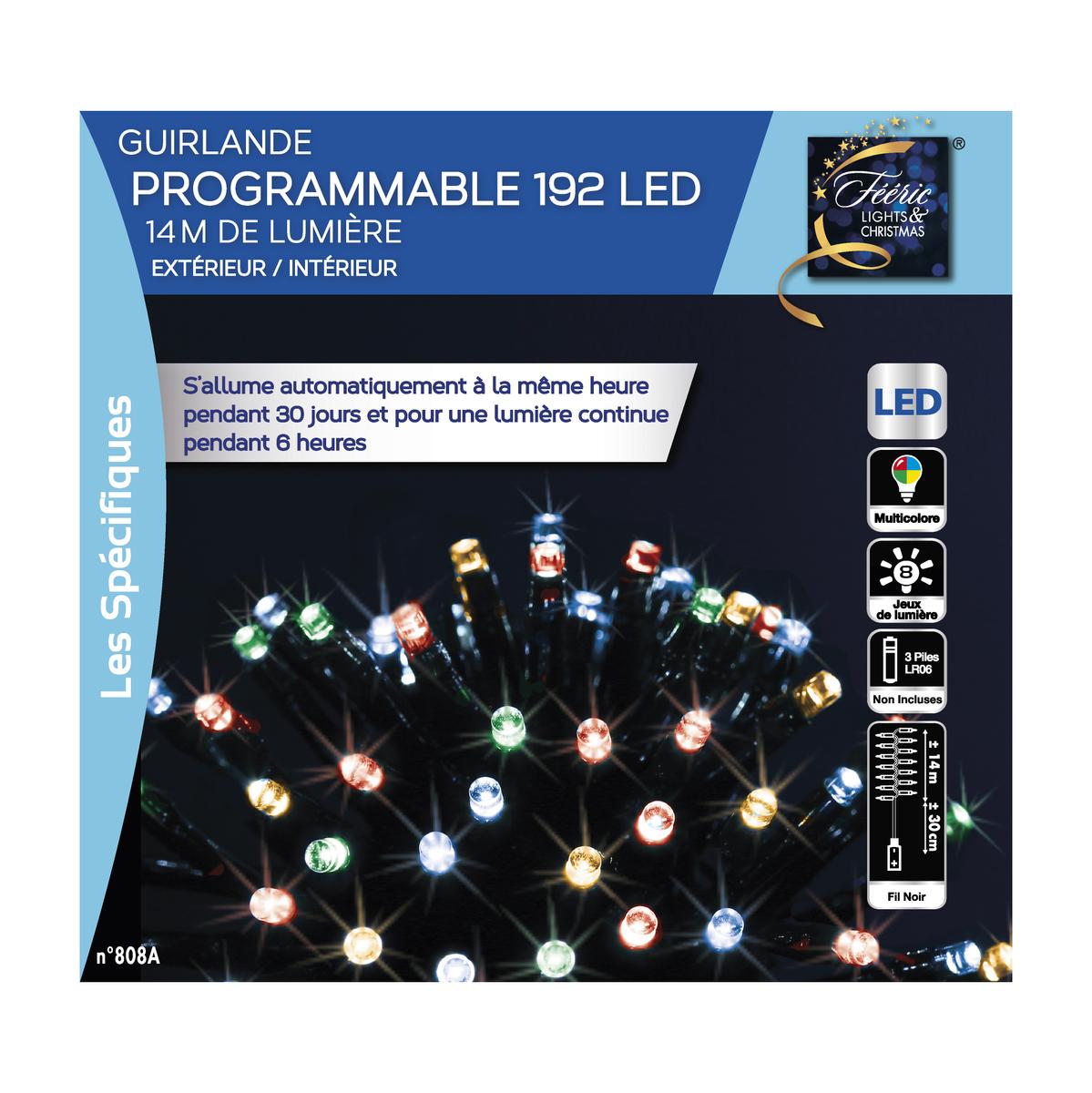 Programmable outdoor string light 14m multicolor 192 LED battery operated  tion Brands