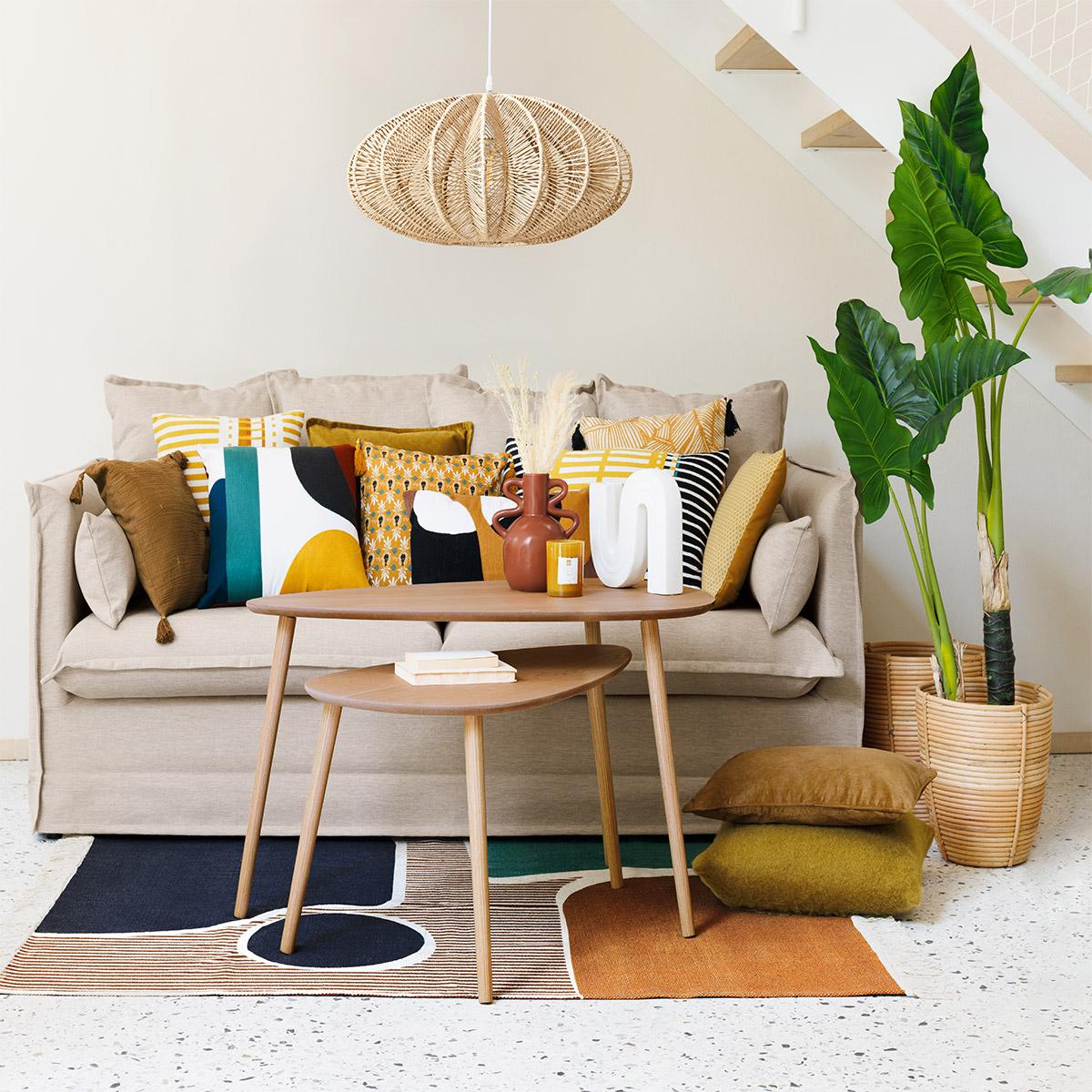 LILOU" cushion cotton mordoré 45x45cm