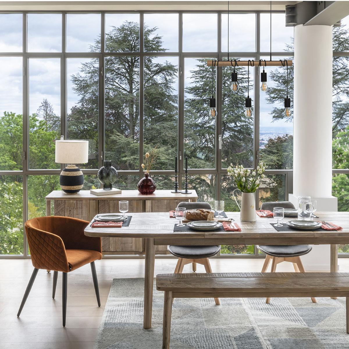 Fauteuil "Marlo" velours ambre