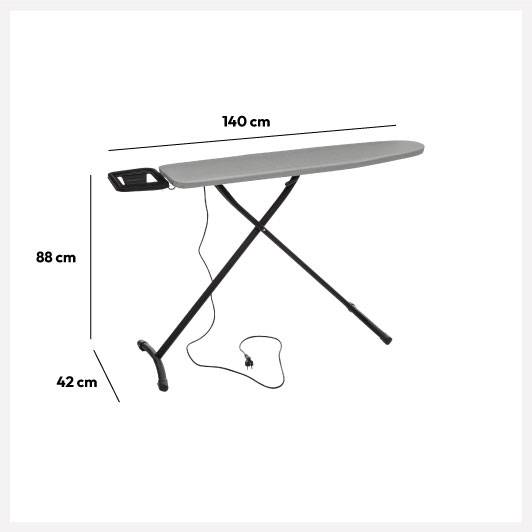 Table à repasser 119x35cm avec prise gris co, mobilier pour les  professionnels - Decoration Brands