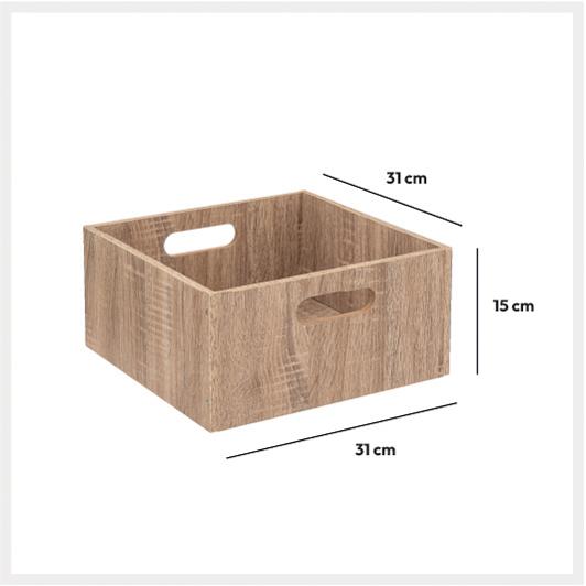 Natural wood basket box 60x40x14 cm. Ref.AT11318 - Mabaonline