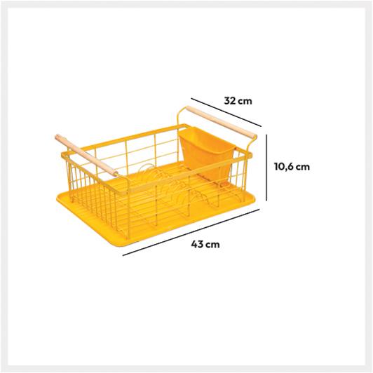 Modern Color metal drainer with tray mustard yellow als Decoration Brands