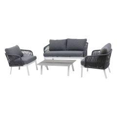 Barcelona" garden furniture set Granite &amp; White 4 seats