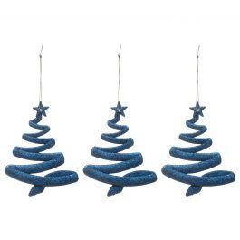 Sujet de Noël Sapin Bleu Paillette x 3 - Déco, mobilier pour les